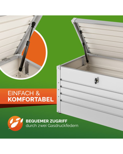 Gartenbox Metall 385L Hellgrau wasserdicht